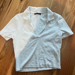 Zara White Collared T